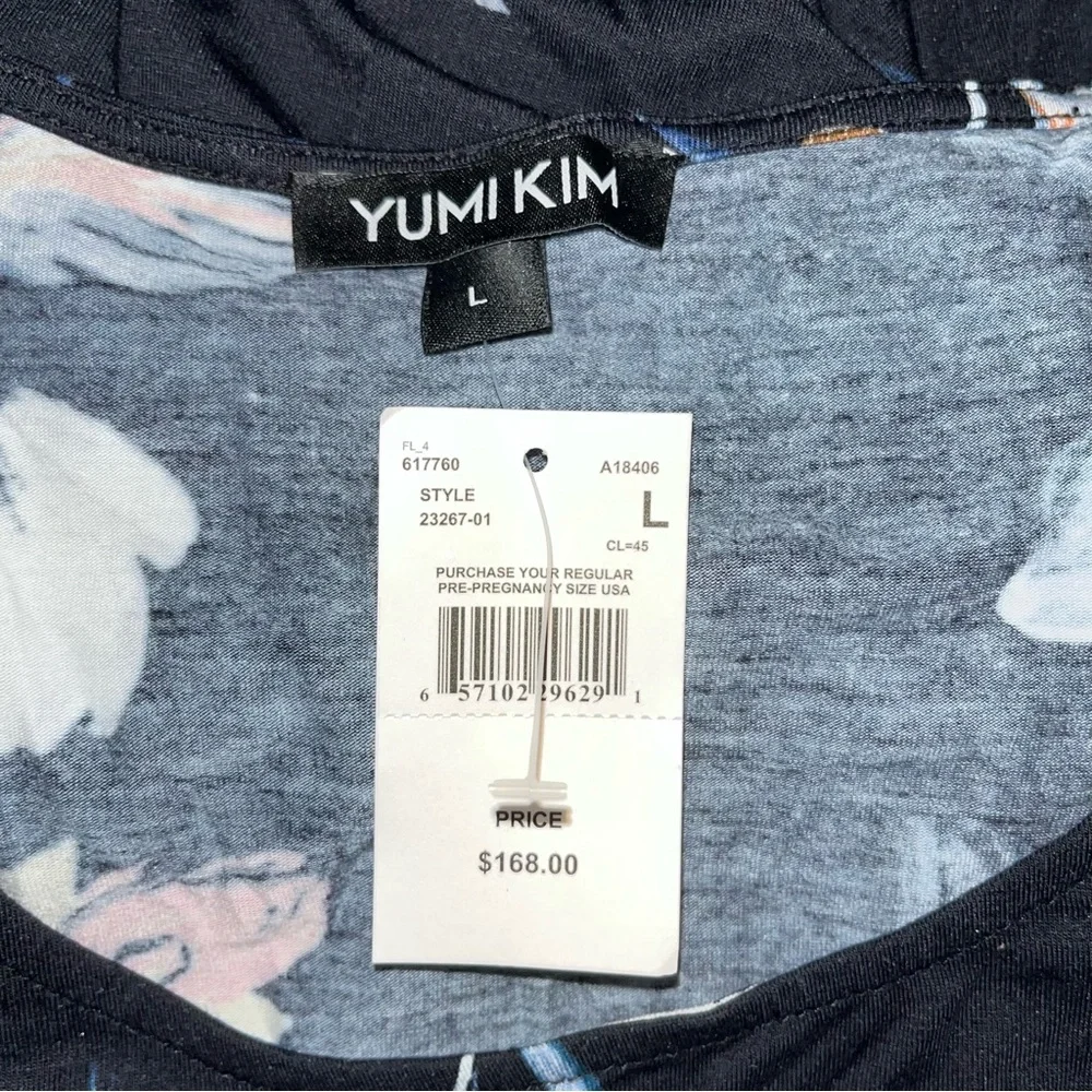 NWT Yumi Kim Blossom Sky Maternity Dress Size L Floral Bodycon Stretch Shirred